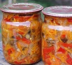 Салат с грибами и овощами