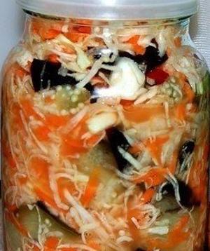 Зимняя капуста с баклажанами на зиму