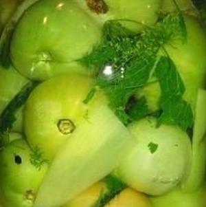 Маринованные зелёные помидоры на зиму