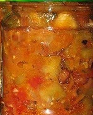 Салат с баклажанами и фасолью на зиму
