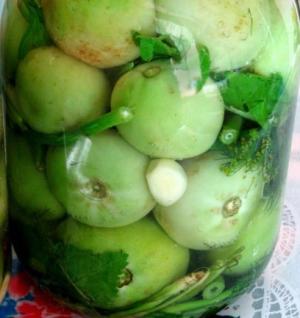 Соленые зеленые помидоры со вкусом и запахом молоденьких огурчиков на зиму