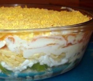Салат из курицы с корейской морковью и киви
