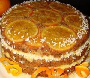 Апельсиновый торт с маком