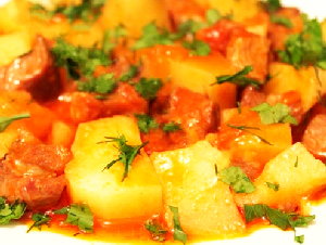 Тушеная Картошка с мясом в мультиварке