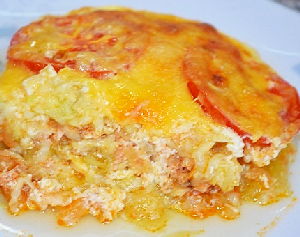 Запеканка с фаршем и кабачками