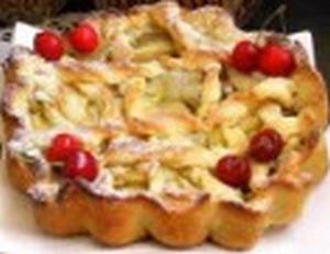 Песочный пирог с яблоками и тыквой